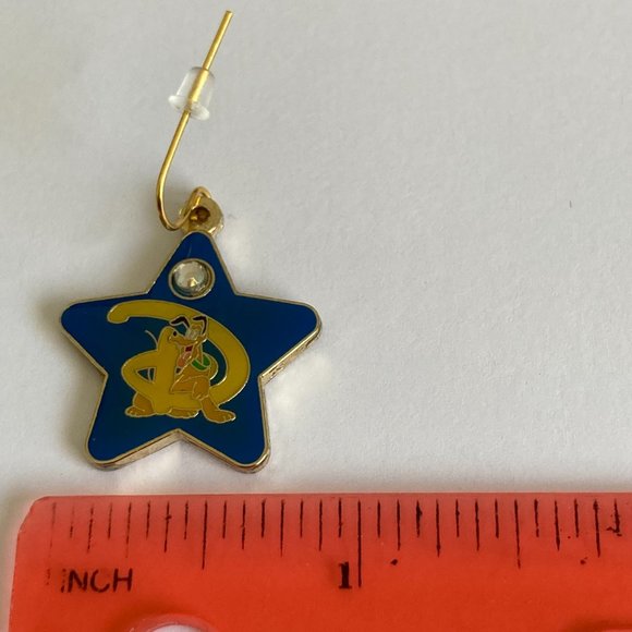 Vintage Disney Pluto Earrings Fab 5 Dog Disneyana Signed Charm Gold Plated - Picture 8 of 9